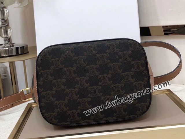 Celine專櫃2023新款TRIOMPHE標誌印花nano小號水桶包 191132 賽琳經典凱旋門肩背水桶包 sldj2388
